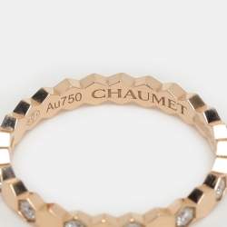 Chaumet Bee My Love Diamond 18k Rose Gold Band Ring Size 49