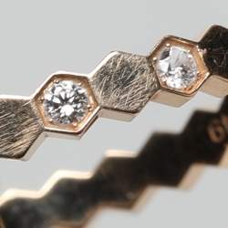 Chaumet Bee My Love Diamond 18k Rose Gold Band Ring Size 49
