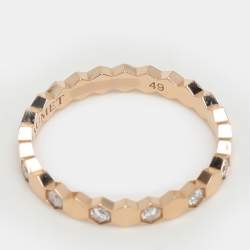 Chaumet Bee My Love Diamond 18k Rose Gold Band Ring Size 49