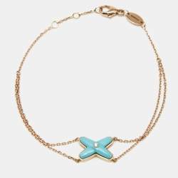 Chaumet Jeux de Liens Turquoise Diamond 18k Rose Gold Bracelet