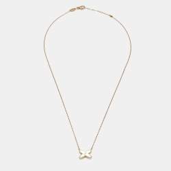 Pre Owned Chaumet Jeux de Liens Mother of Pearl Diamond 18k Rose Gold Necklace