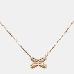 Pre Owned Chaumet Jeux de Liens Mother of Pearl Diamond 18k Rose Gold Necklace