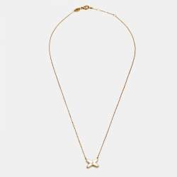 Pre Owned Chaumet Jeux de Liens Mother of Pearl Diamond 18k Rose Gold Pendant Necklace