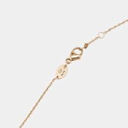 Pre Owned Chaumet Jeux de Liens Mother of Pearl Diamond 18k Rose Gold Pendant Necklace
