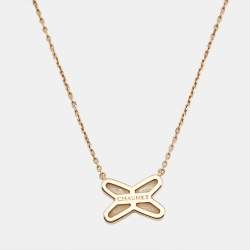Pre Owned Chaumet Jeux de Liens Mother of Pearl Diamond 18k Rose Gold Pendant Necklace