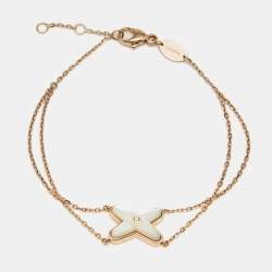 Pre Owned Chaumet Jeux de Liens Mother of Pearl Diamond 18k Rose Gold Bracelet