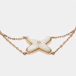 Pre Owned Chaumet Jeux de Liens Mother of Pearl Diamond 18k Rose Gold Bracelet