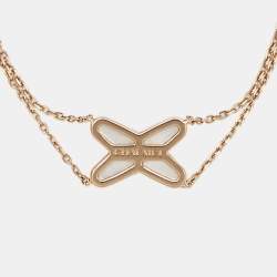 Pre Owned Chaumet Jeux de Liens Mother of Pearl Diamond 18k Rose Gold Bracelet
