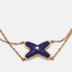 Pre Owned Chaumet Jeux de Liens Lapis Lazuli Diamond 18k Rose Gold Bracelet