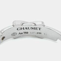 Pre Owned Chaumet Jeux de Liens Diamonds 18k White Gold Ring Size 53