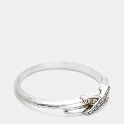 Pre Owned Chaumet Jeux de Liens Diamonds 18k White Gold Ring Size 53
