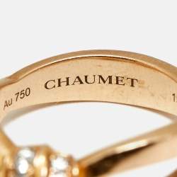 Pre Owned Chaumet Liens Séduction Diamonds 18k Rose Gold Ring Size 50