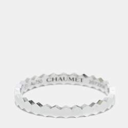 Pre Owned Chaumet Bee My Love 18K White Gold Band Ring Size 58