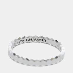 Pre Owned Chaumet Bee My Love 18K White Gold Band Ring Size 58