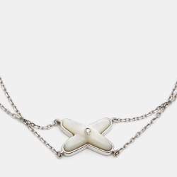 Pre Owned Chaumet Jeux de Liens Mother of Pearl Diamond 18k White Gold Bracelet