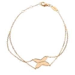 Chaumet Jeux de Liens Diamond Red Lacquer 18K Rose Gold Chain Link Bracelet