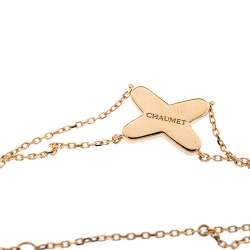 Chaumet Jeux de Liens Diamond Red Lacquer 18K Rose Gold Chain Link Bracelet