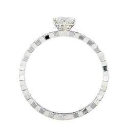 Pre Owned Chaumet Bee My Love Solitaire 0.31ct Diamond 18K White Gold Ring Size 49