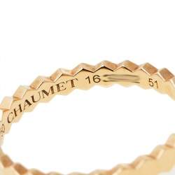 Chaumet Bee My Love Textured 18K Rose Gold Ring Size 51