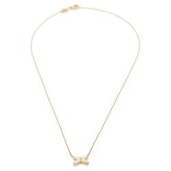 Chaumet Jeux De Liens Mother of Pearl Diamond 18K Rose Gold Pendant Necklace