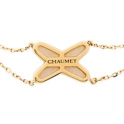 Chaumet Jeux De Liens Mother of Pearl Diamond 18K Rose Gold Bracelet