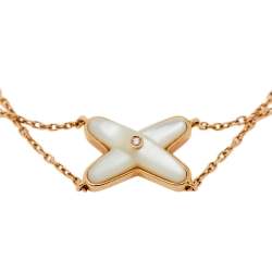 Chaumet Jeux De Liens Mother of Pearl Diamond 18K Rose Gold Bracelet
