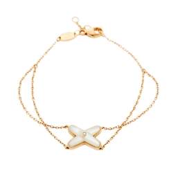 Chaumet Jeux De Liens Mother of Pearl Diamond 18K Rose Gold Bracelet