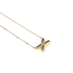 Chaumet Jeux de Liens Turquoise Diamond 18K Rose Gold Pendant Necklace