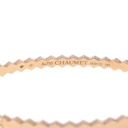 Chaumet Bee My Love Pave Diamond 18K Rose Gold Bangle Bracelet