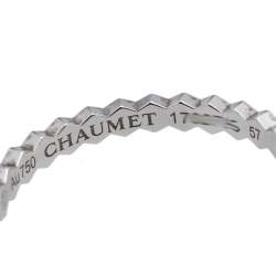 Chaumet Bee My Love 18K White Gold Band Ring Size 57