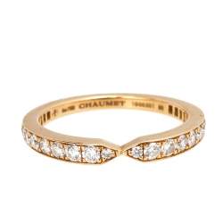 Chaumet Triomphe de Chaumet  Diamond 18K Rose Gold Wedding Band Ring Size 50