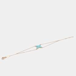 Chaumet Jeux de Liens Diamond Turquoise 18K Rose Gold Chain Link Bracelet