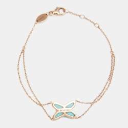 Chaumet Jeux de Liens Diamond Turquoise 18K Rose Gold Chain Link Bracelet