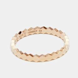 Chaumet Bee My Love Geometric Textured 18K Rose Gold Ring Size 54