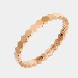 Chaumet Bee My Love Geometric Textured 18K Rose Gold Ring Size 54