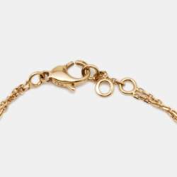 Pre Owned Chaumet Mini Liens Diamond 18k Rose Gold Double Chain Bracelet 