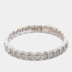 Chaumet Bee My Love Diamond 18k White Gold Ring Size 52