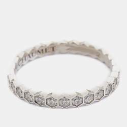 Chaumet Bee My Love Diamond 18k White Gold Ring Size 52