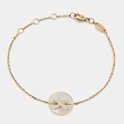 Chaumet Jeux de Liens Harmony Mother of Pearl Diamonds 18k Rose Gold Bracelet