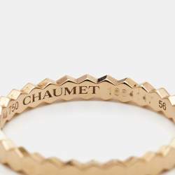 Chaumet Bee My Love 18k Rose Gold Band Ring Size 56