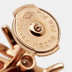 Pre Owned Chaumet Attrape-Moi Spider Diamond Pink Opal 18k Rose Gold Single  Earrings