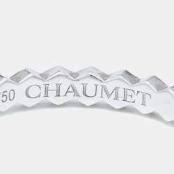 Pre Owned Chaumet Bee My Love Solitaire 0.33ct Diamond 18K White Gold Ring Size 47