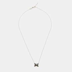 Chaumet Jeux de Liens Grey Mother of Pearl Diamond 18k White Gold Necklace