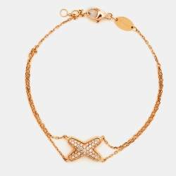 Chaumet Jeux de Liens Diamond 18K Rose Gold Double Chain Bracelet 