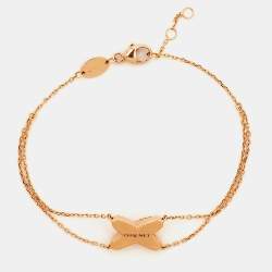 Chaumet Jeux de Liens Diamond 18K Rose Gold Double Chain Bracelet 