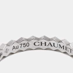 Chaumet Bee My Love Diamond 18k White Gold Band Ring Size 49