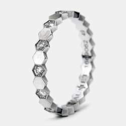 Chaumet Bee My Love Diamond 18k White Gold Band Ring Size 49