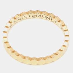 Pre Owned Chaumet Bee My Love 18k Yellow Gold Band Ring Size 51