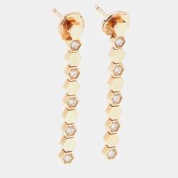 Pre Owned Chaumet Bee My Love Diamond 18k Rose Gold Earrings