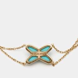 Chaumet Jeux de Liens Diamond Turquoise 18K Rose Gold Chain Link Bracelet